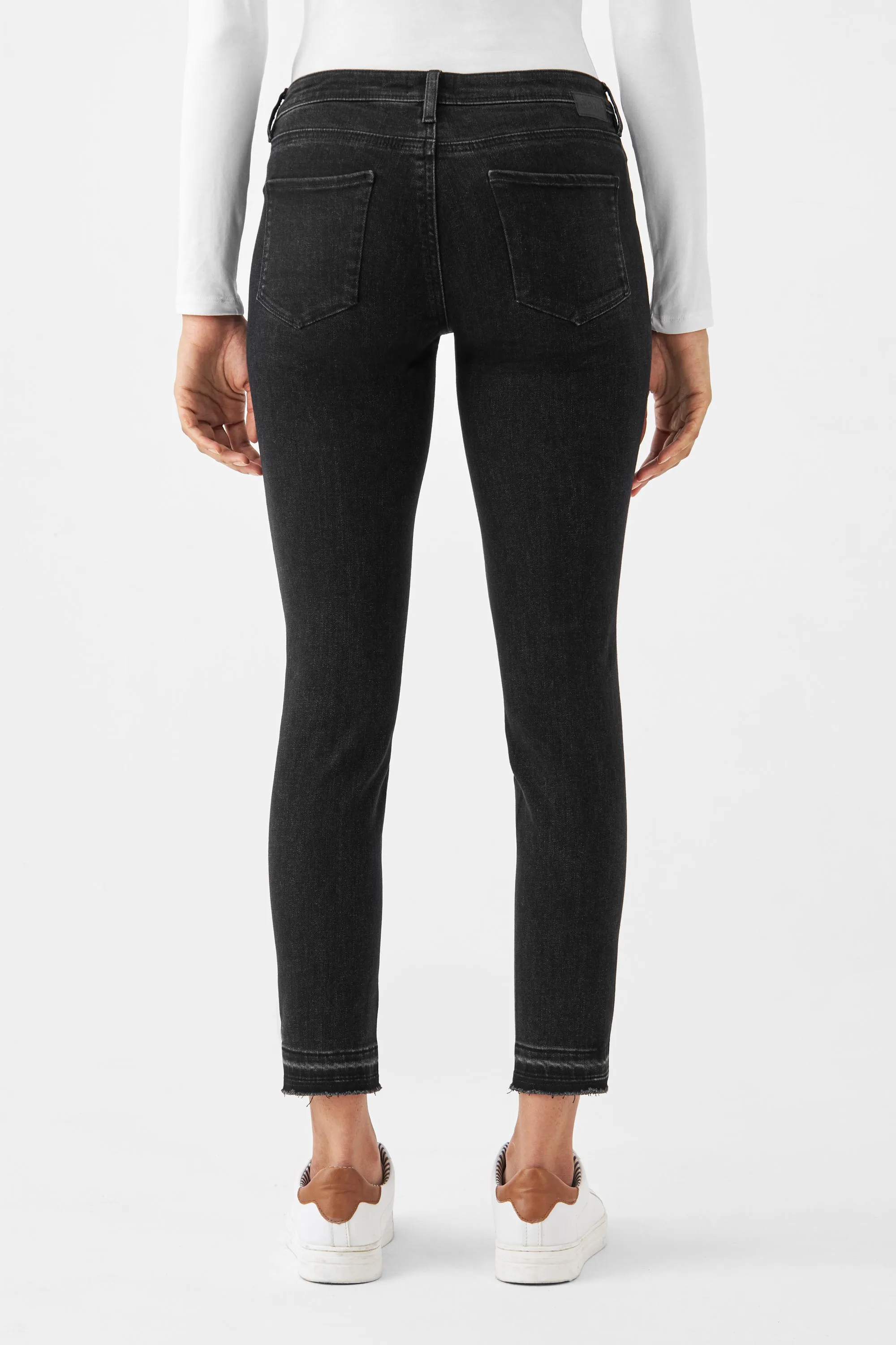 Mid Sun Slim Jeans Cropped Black Denim