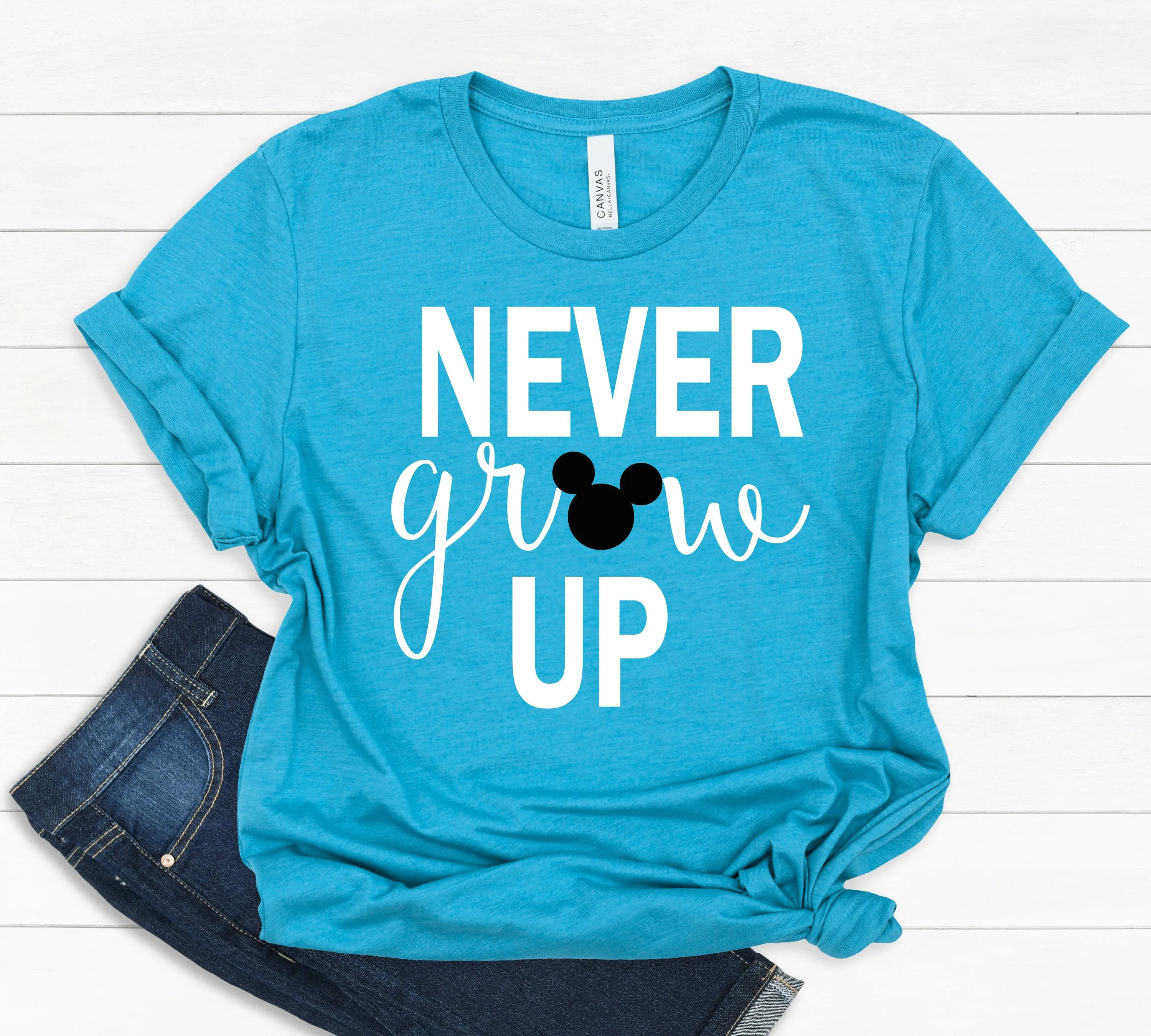 Never Grow up Mickey T Shirt- Disney Favorite - Disney Fan T Shirt