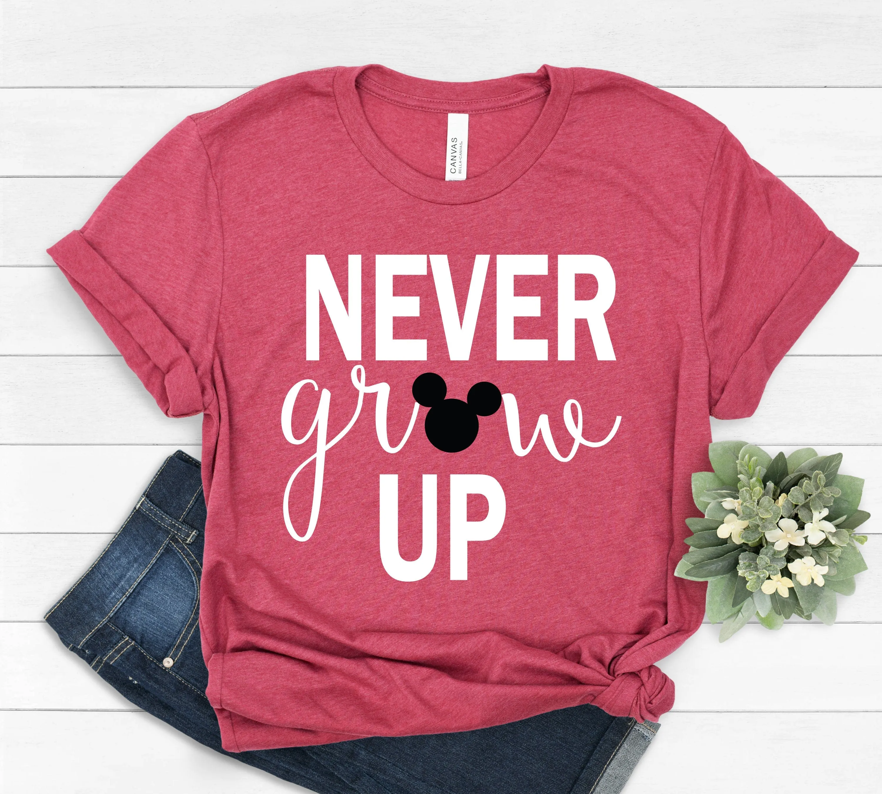 Never Grow up Mickey T Shirt- Disney Favorite - Disney Fan T Shirt