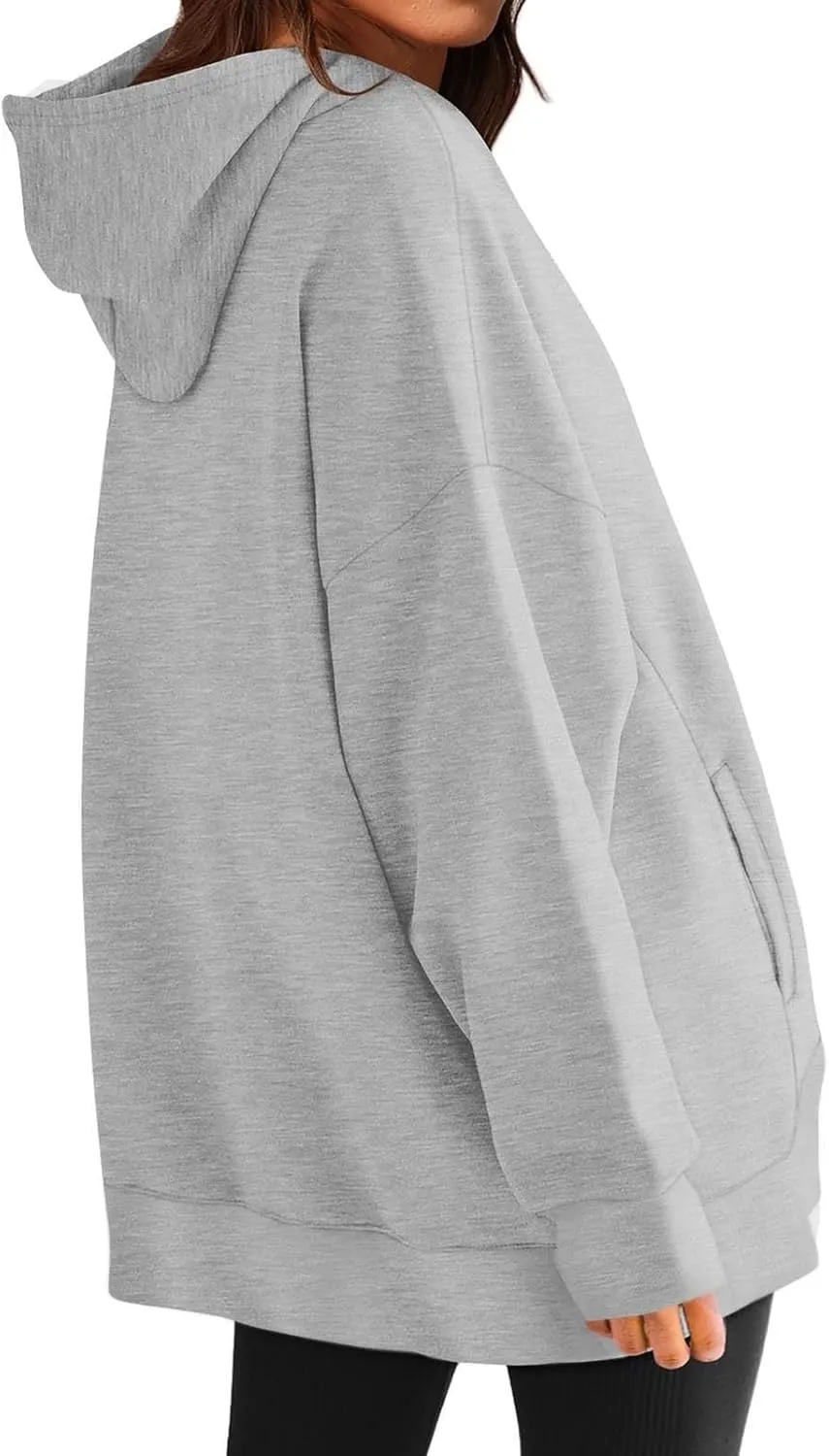 Oversized Sweatshirt for Women Plus Size Solid Color Drop Shoulder Pullover Hoodies with Pockets Fall Fashion Outfits