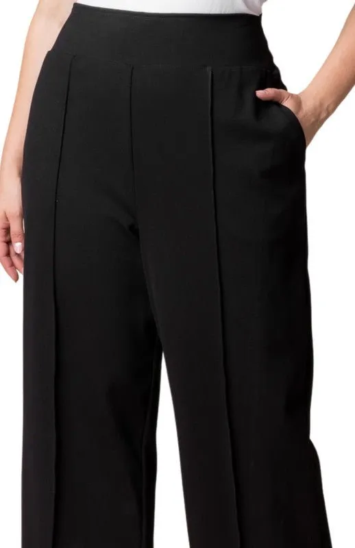 Polished Ponte Wide Leg Pants - Plus