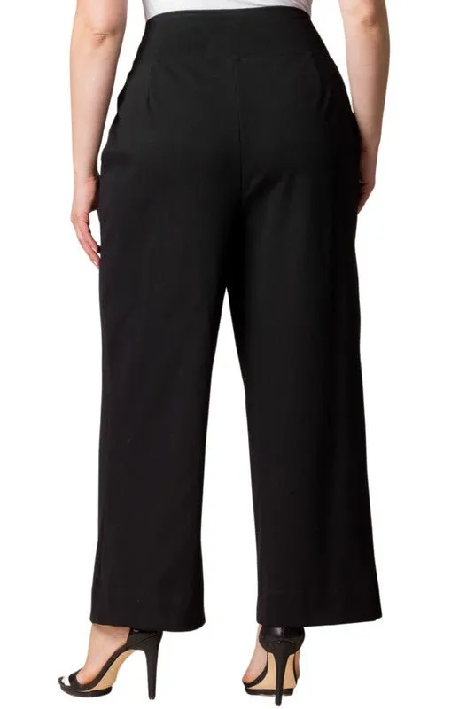 Polished Ponte Wide Leg Pants - Plus