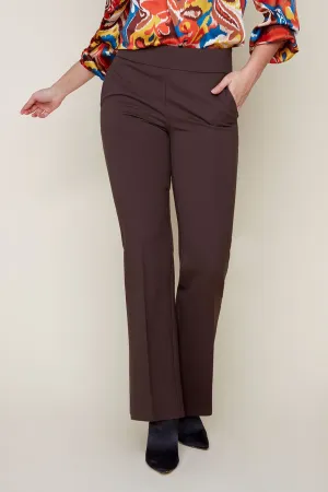 Ponte Pull On Dress Pants - Chocolate