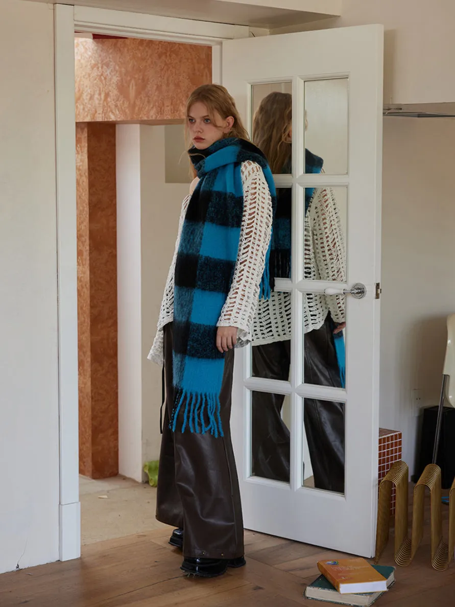 Retro Plaid Cozy Long Scarf