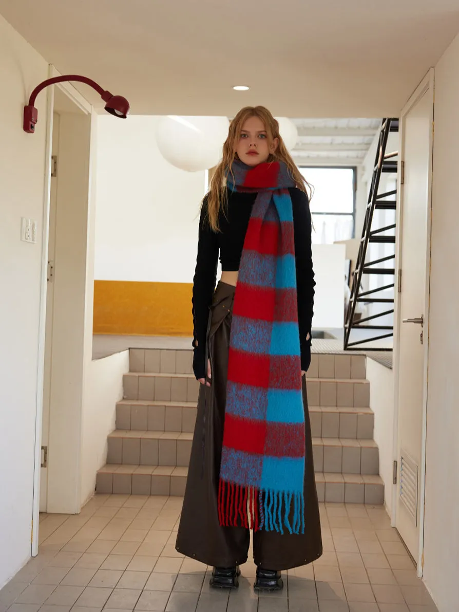 Retro Plaid Cozy Long Scarf