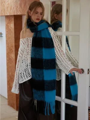 Retro Plaid Cozy Long Scarf