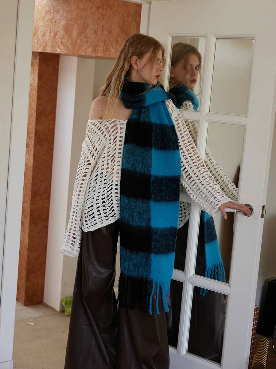 Retro Plaid Cozy Long Scarf