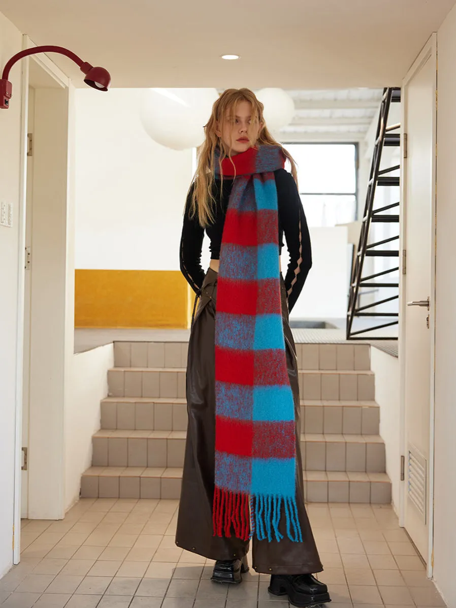 Retro Plaid Cozy Long Scarf
