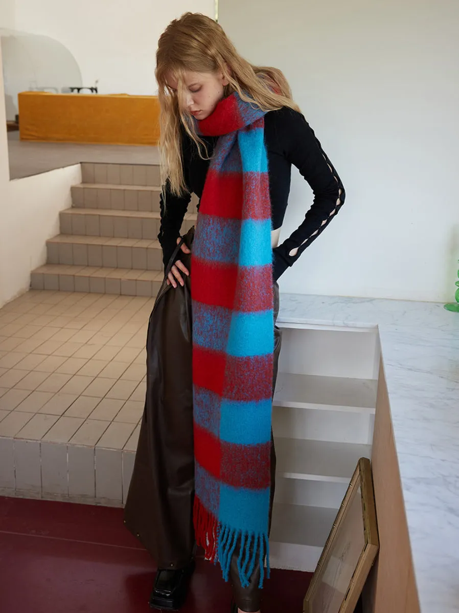 Retro Plaid Cozy Long Scarf
