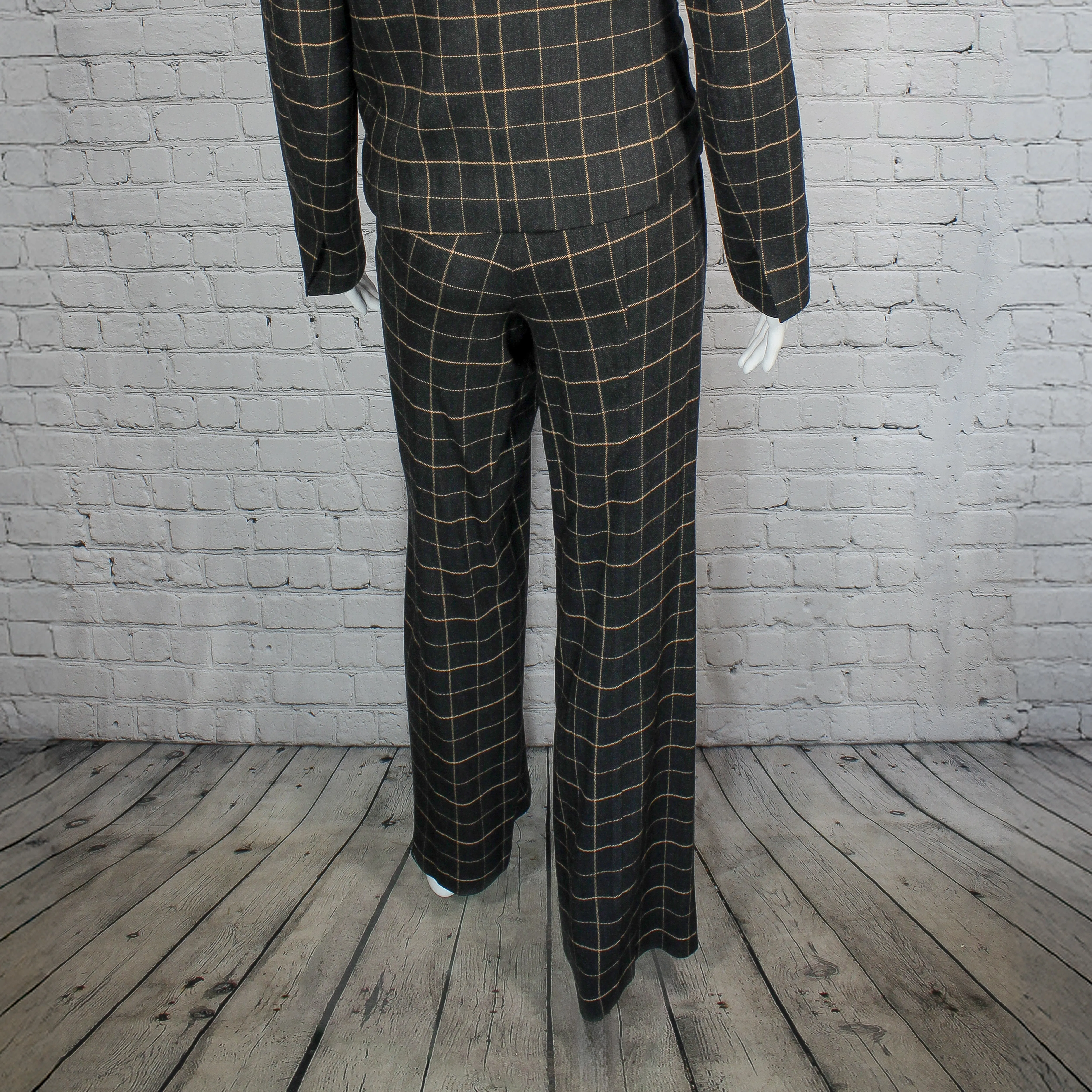 SALE! Juliette Pant in Black with Tan Windowpane Check by Drew