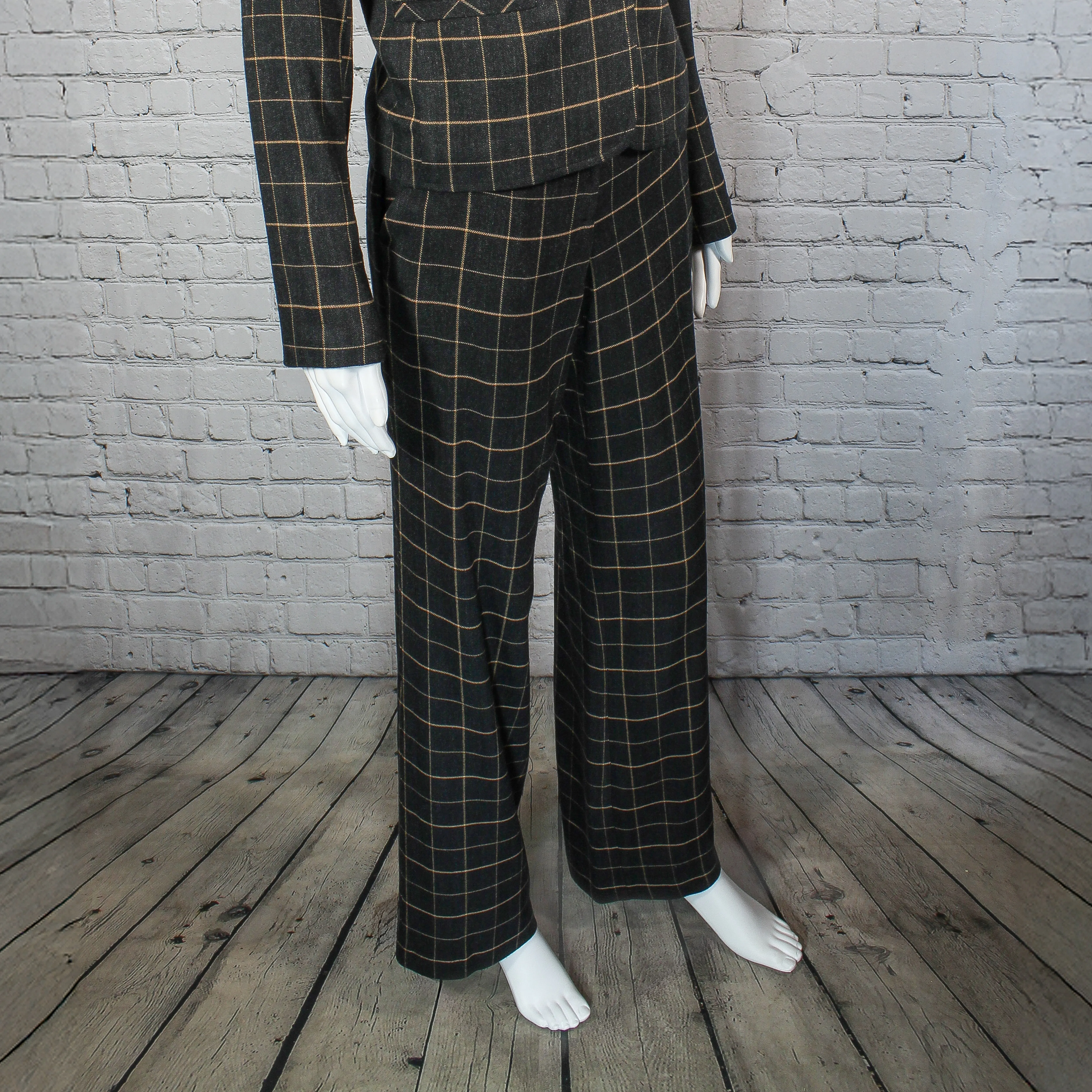 SALE! Juliette Pant in Black with Tan Windowpane Check by Drew