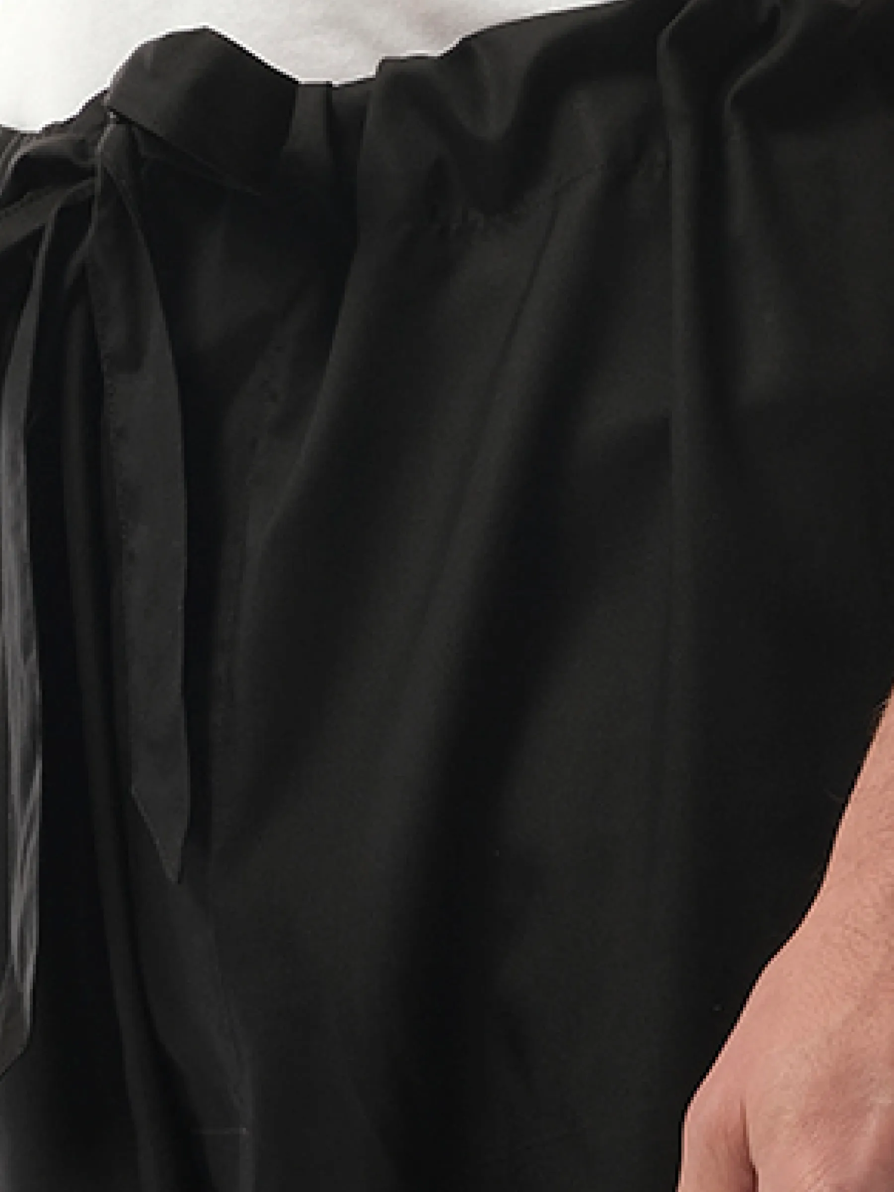 Silk Popeline Pants in Black
