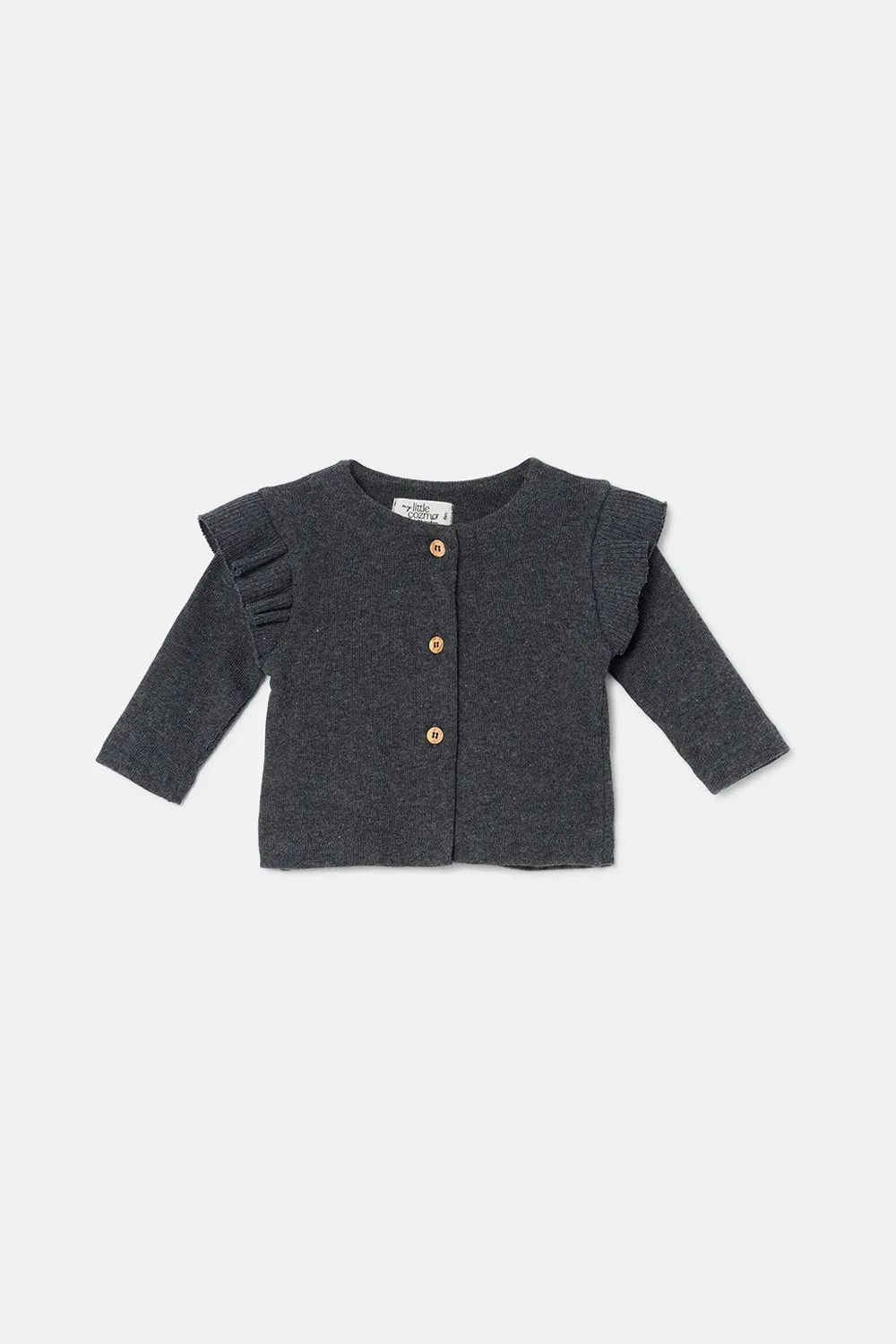 Soft knit flounce baby jacket