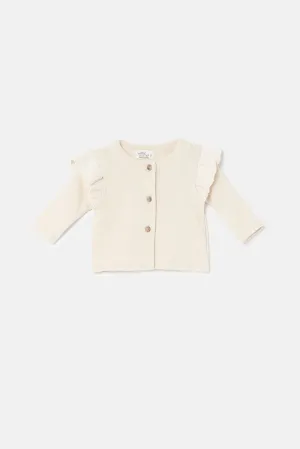 Soft knit flounce baby jacket