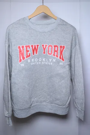 Thriftyfy Grey 'New York' Sweatshirt - Medium