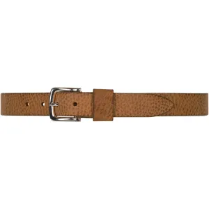 Timeless belt in leather quality / 12824 - Cognac/Silver