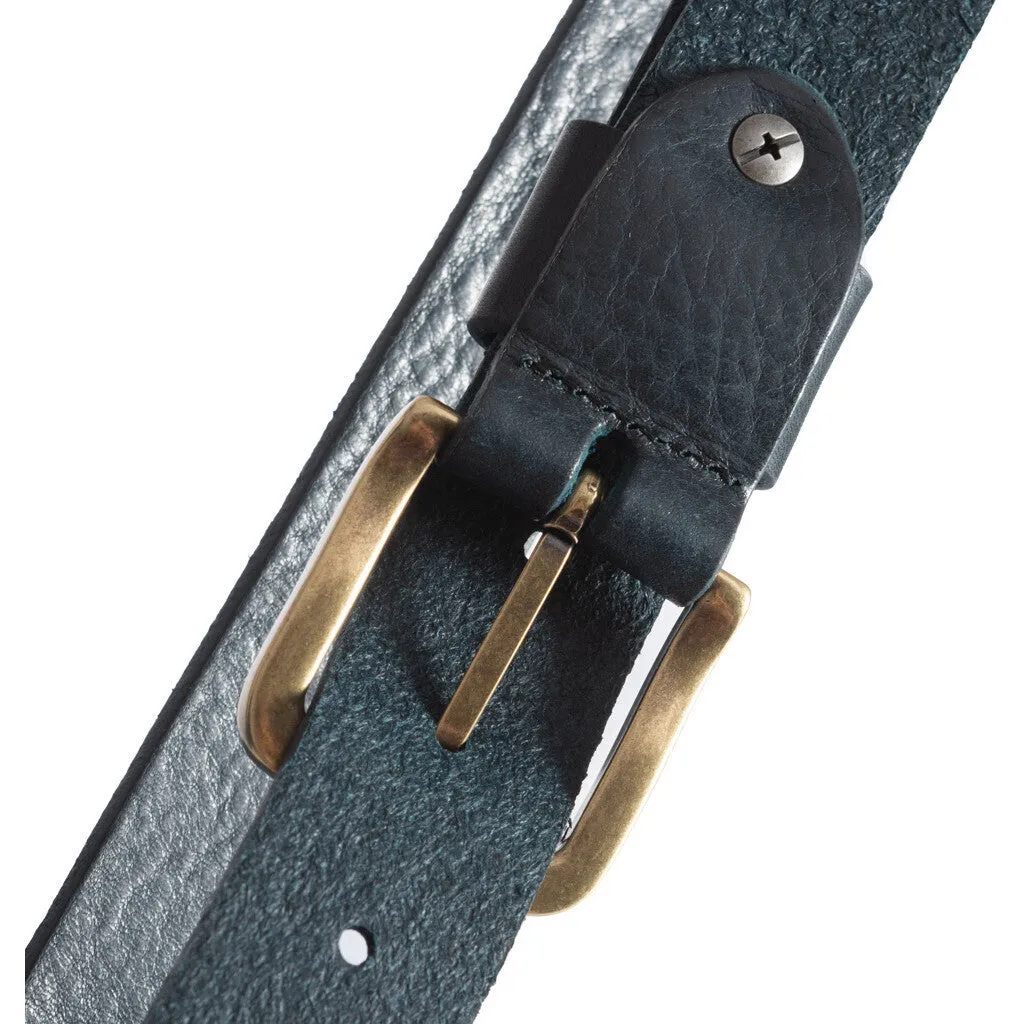 Timeless belt in leather quality / 12824 -  Dark blue