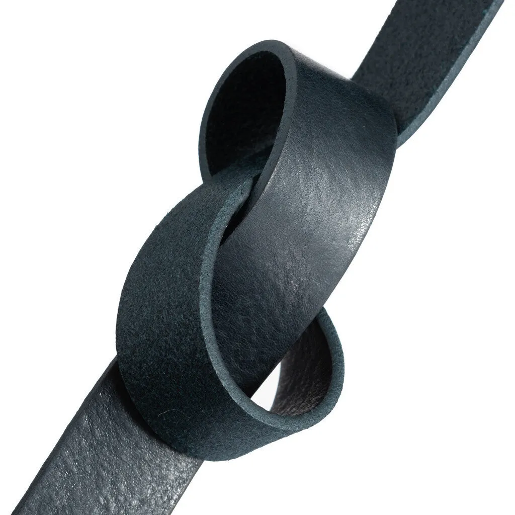 Timeless belt in leather quality / 12824 -  Dark blue