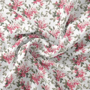 Tiny Daffodil Flower With Birch Leaves Digital Printed Fabric - Weightless