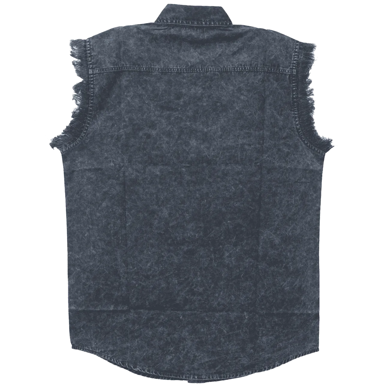 Vance VB731 - Men's Biker Motorcycle Charcoal Acid Wash Cut Off Sleeveless Shirt