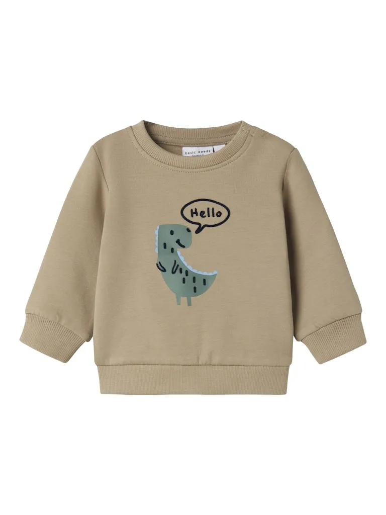 Vonne Long Sleeve Sweat-Weathered Teak