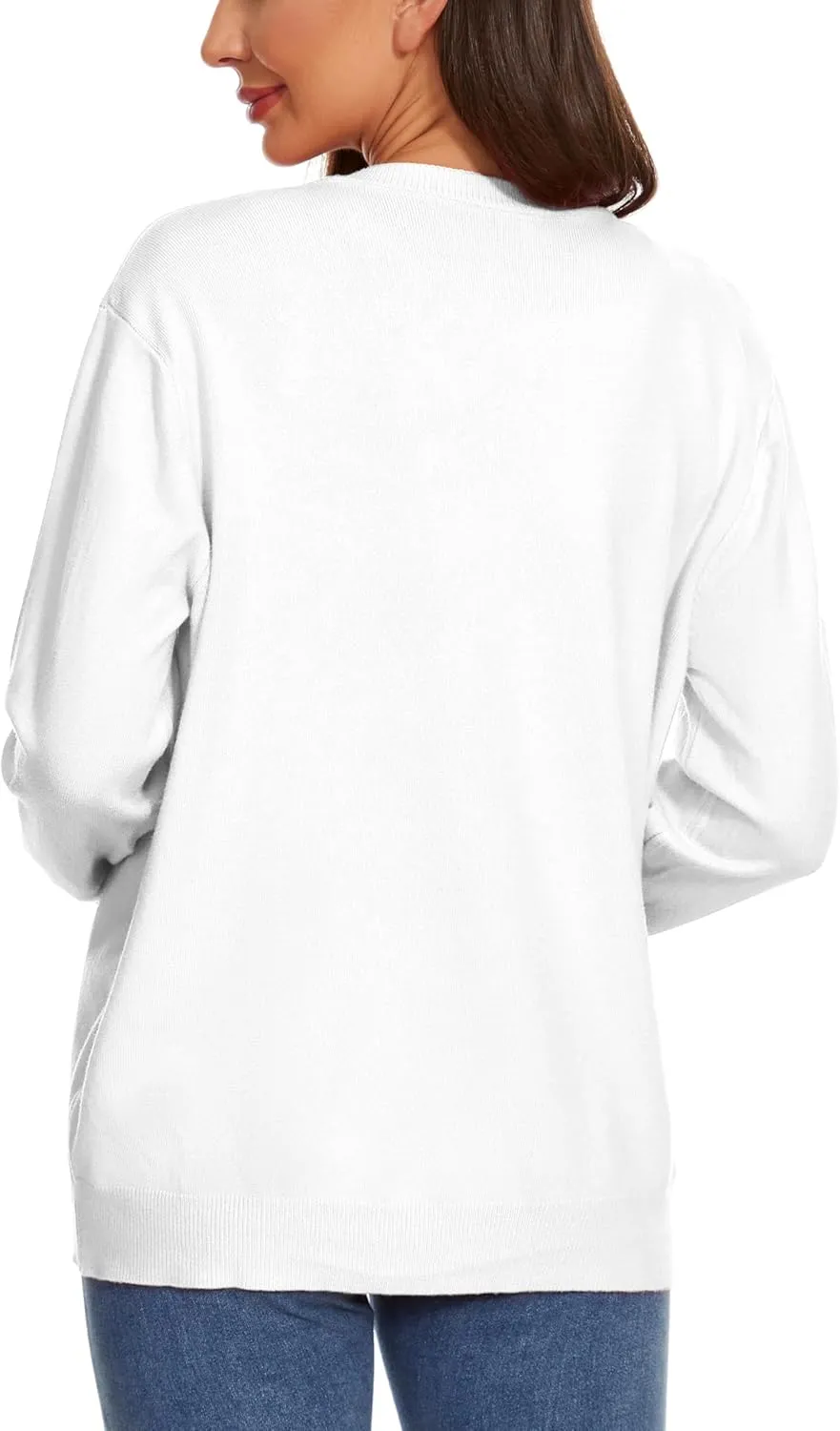 Womens Cardigan Sweaters Button Down Classic Long Sleeve Casual Crew Neck Soft Spring TopsS-2XL