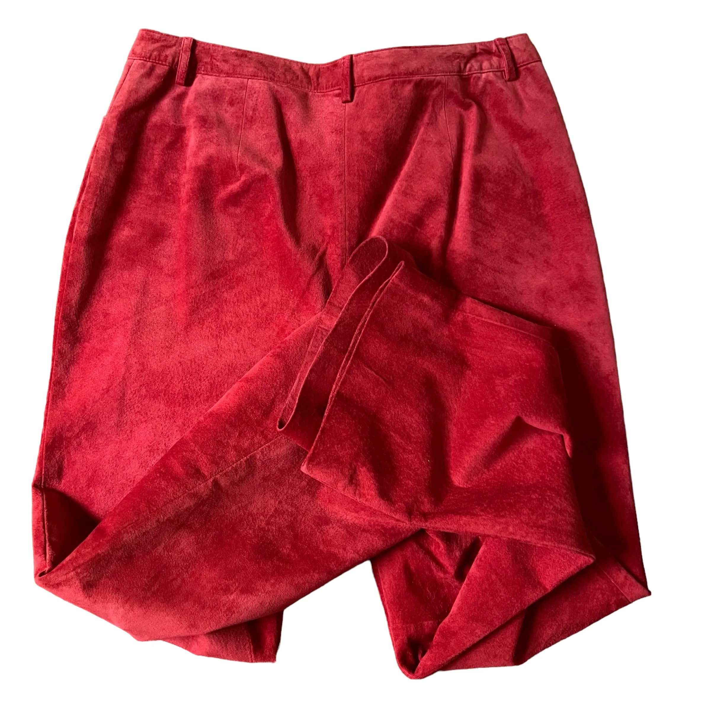 Womens Vintage Red Suede Pants Size 10