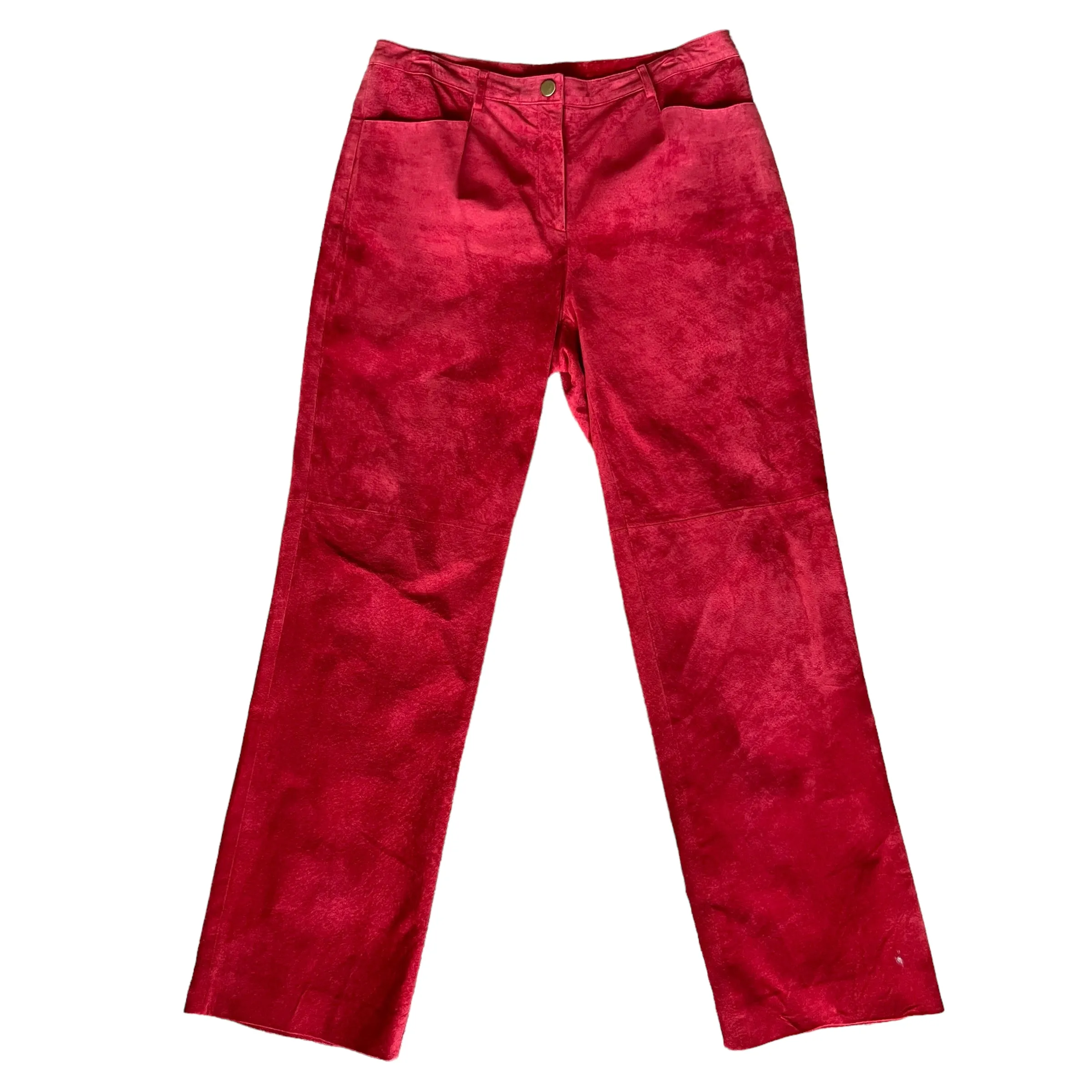 Womens Vintage Red Suede Pants Size 10