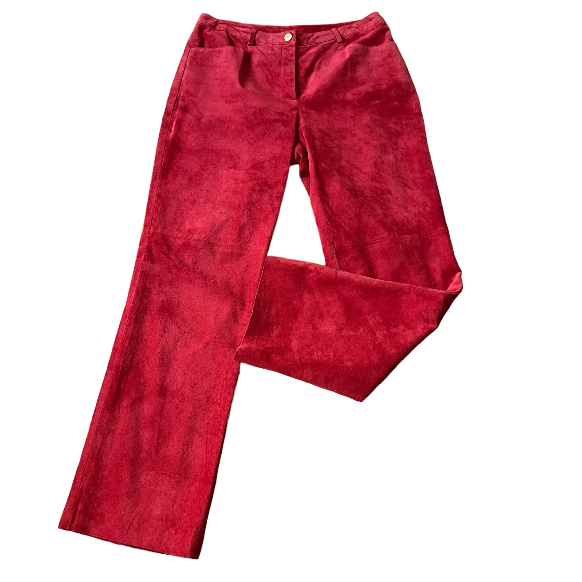Womens Vintage Red Suede Pants Size 10