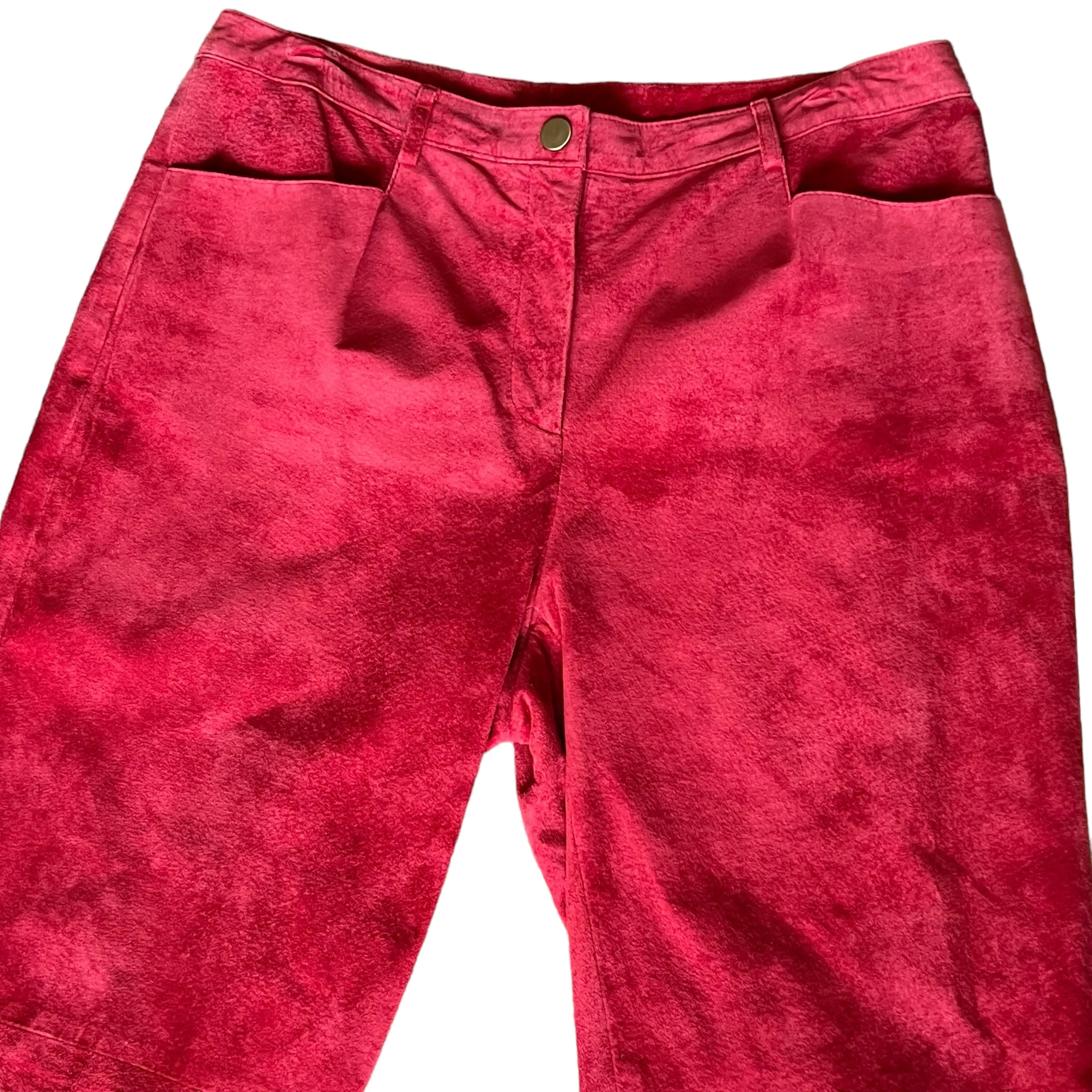 Womens Vintage Red Suede Pants Size 10