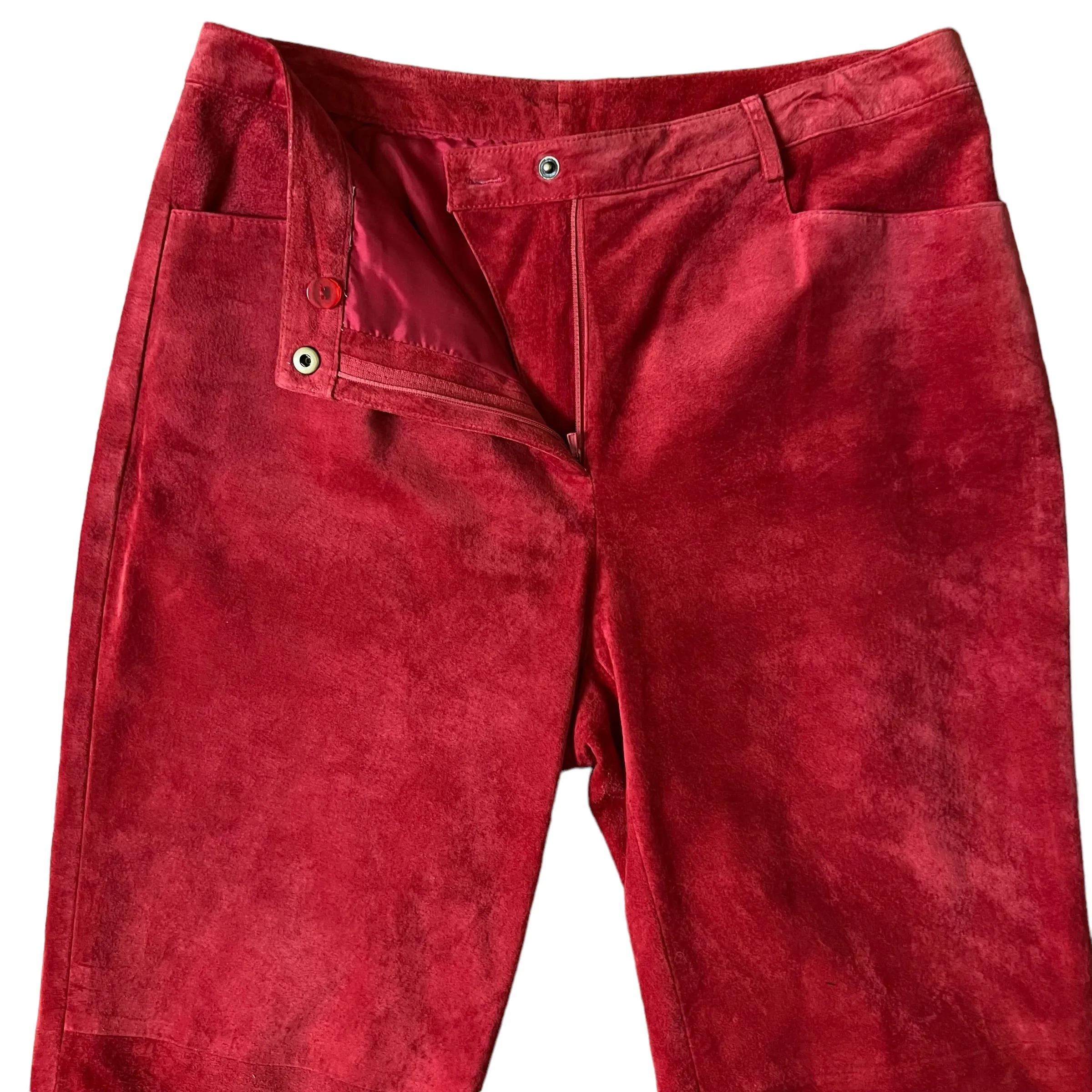 Womens Vintage Red Suede Pants Size 10