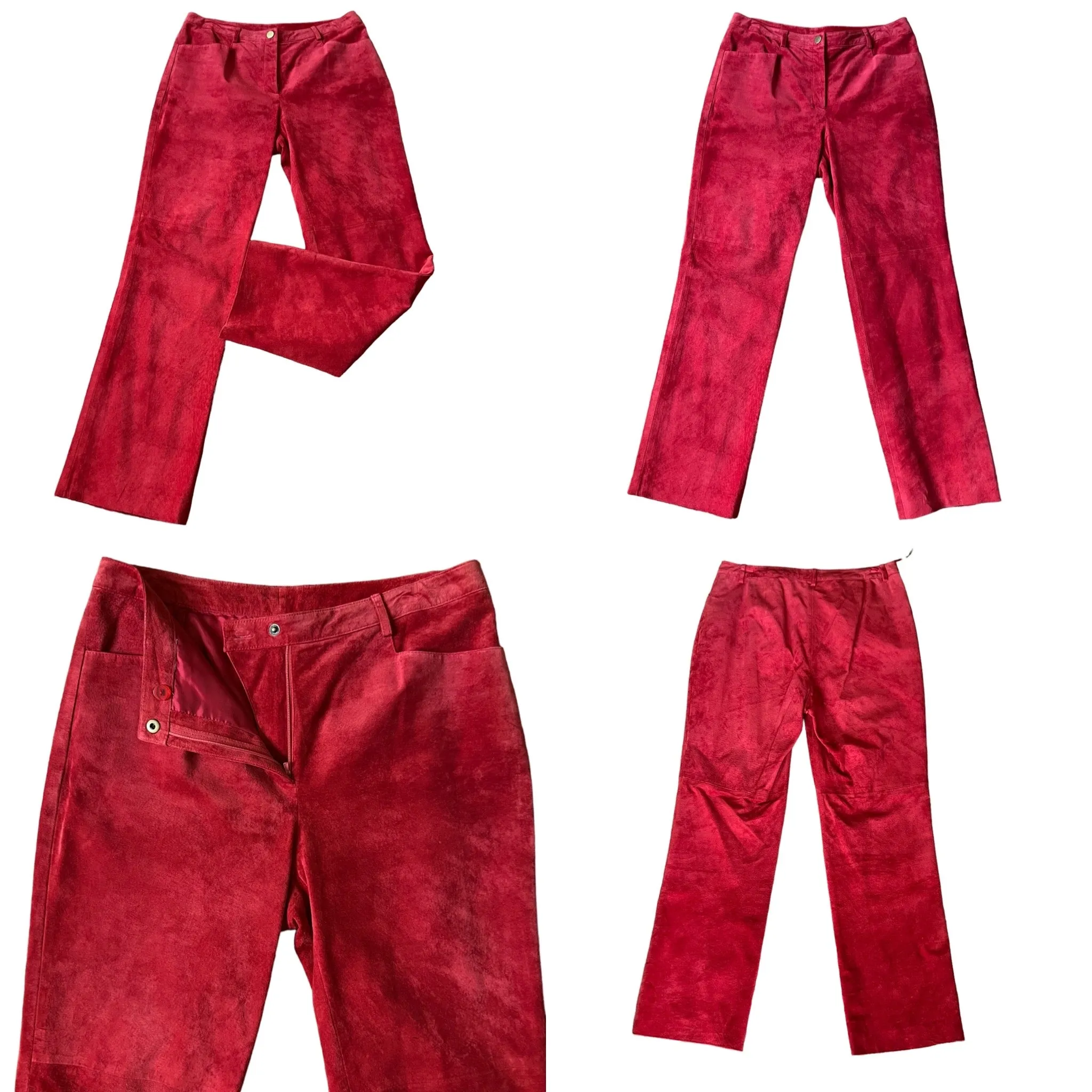 Womens Vintage Red Suede Pants Size 10