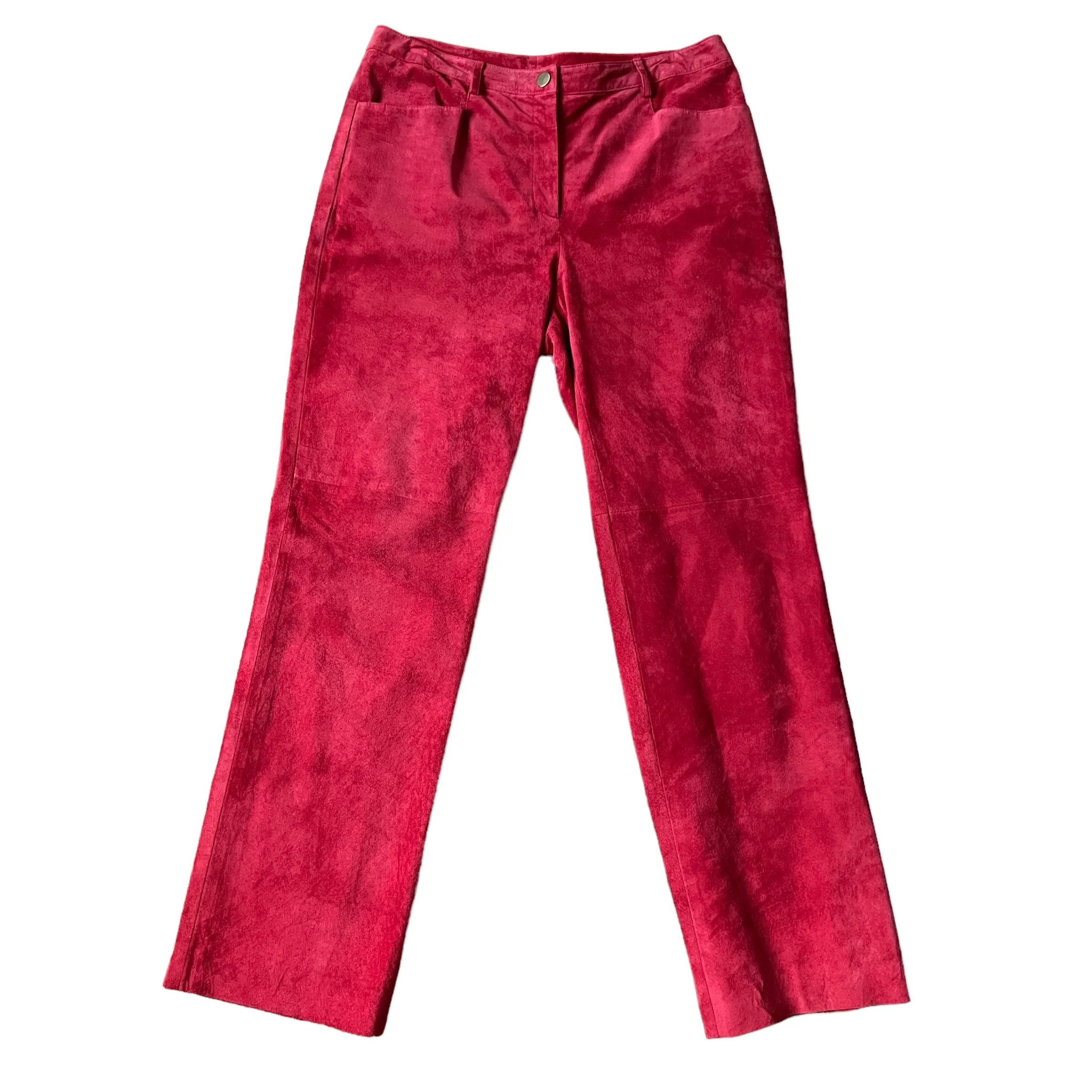 Womens Vintage Red Suede Pants Size 10
